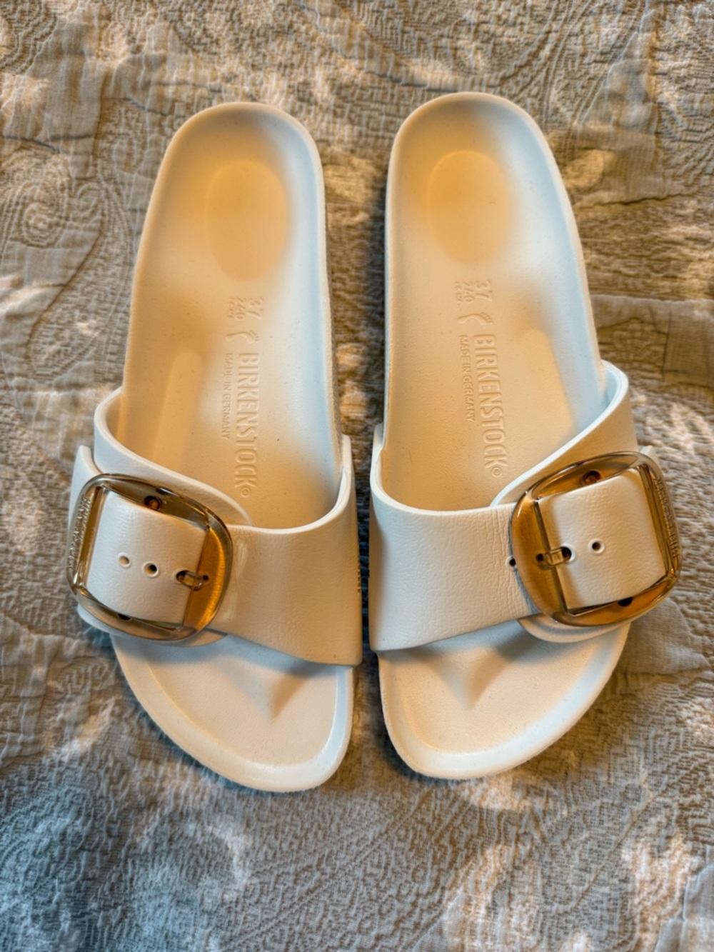 Birkenstock Cream Single-Strap EVA Madrid big buckle